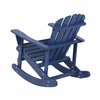 Moootto Adirondack Rocking Chair Solid Wood Outdoor Furniture for Patio, Backyard, Garden TBZOSW2008NVSW